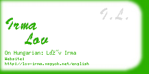 irma lov business card
